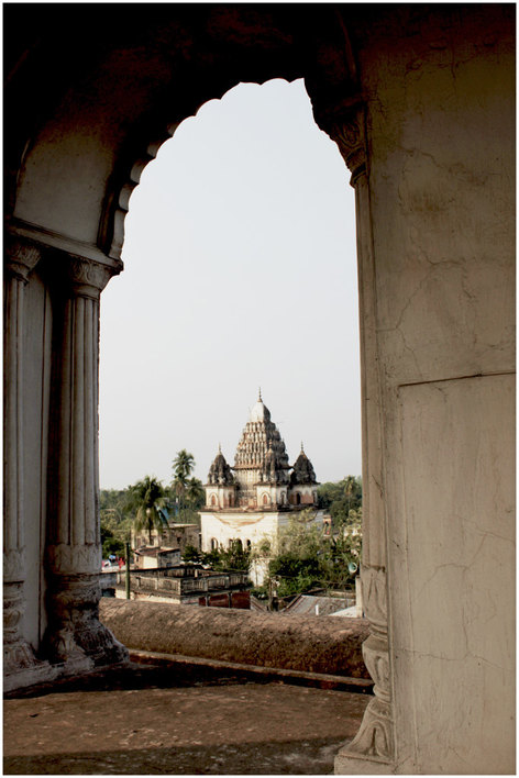 Puthia temple complex in Bangladesh, on top of a temple