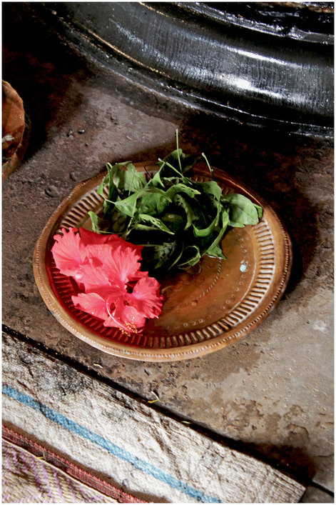 Inside the Shiva temple in Puthia