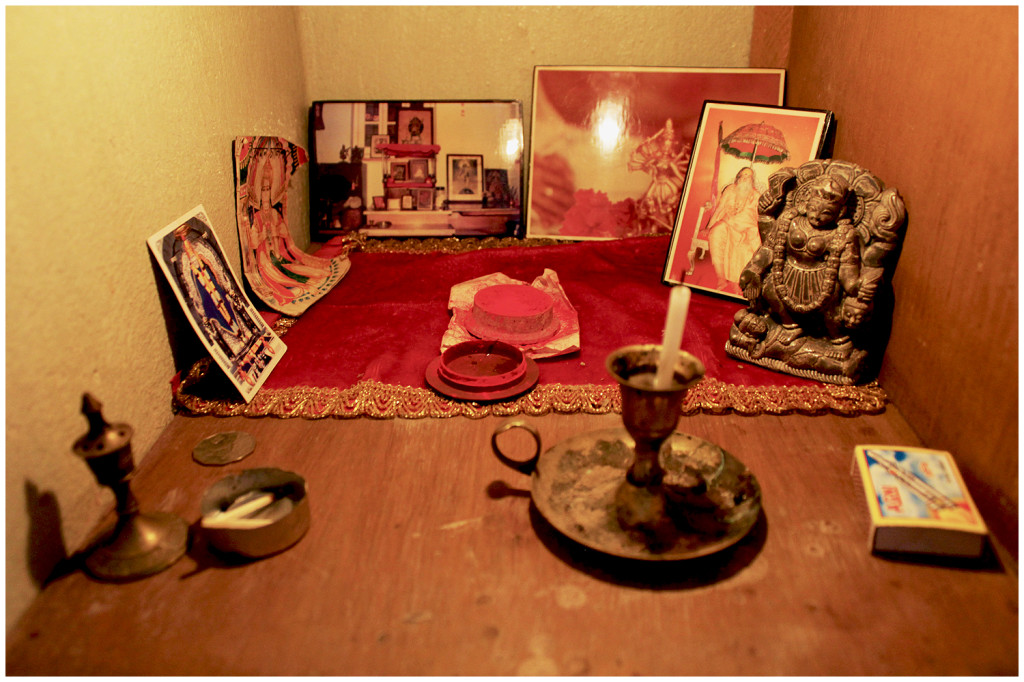 Altar at Airbnb home in Santiniketan, India