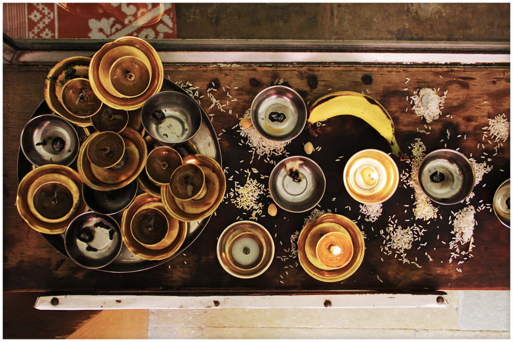 Offerings in a Jain temple in Sanganer