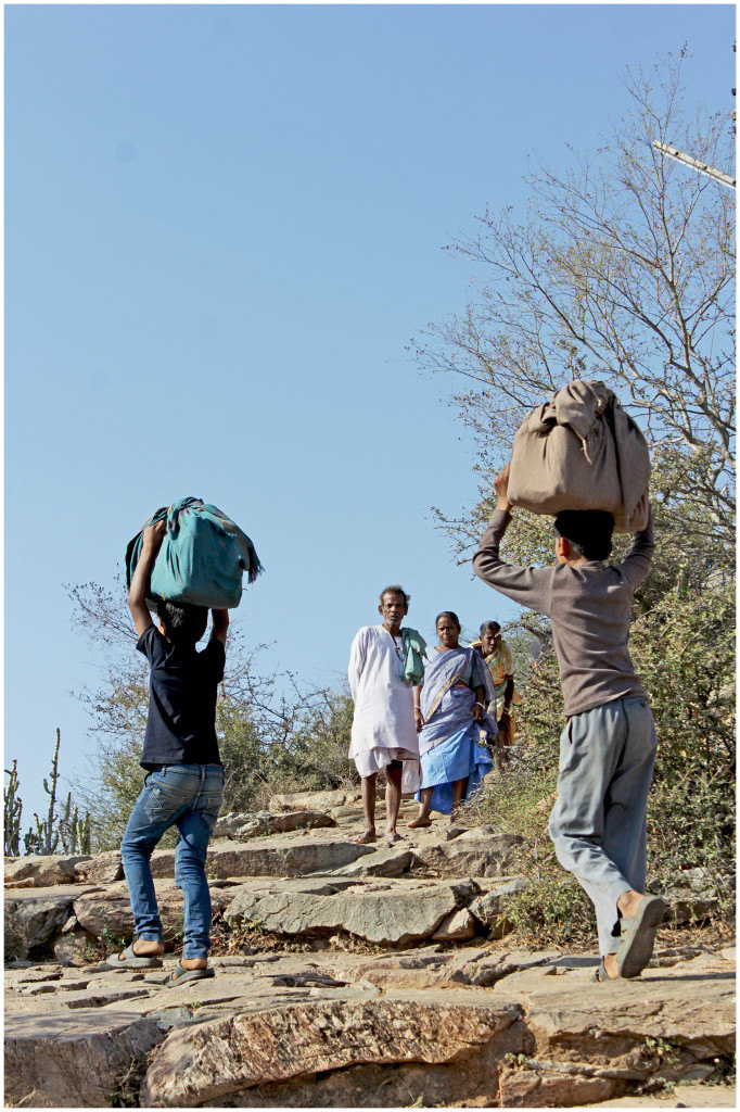 Going up the mountain in pushkar