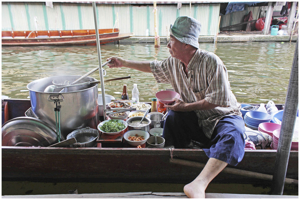 Floating market salesman