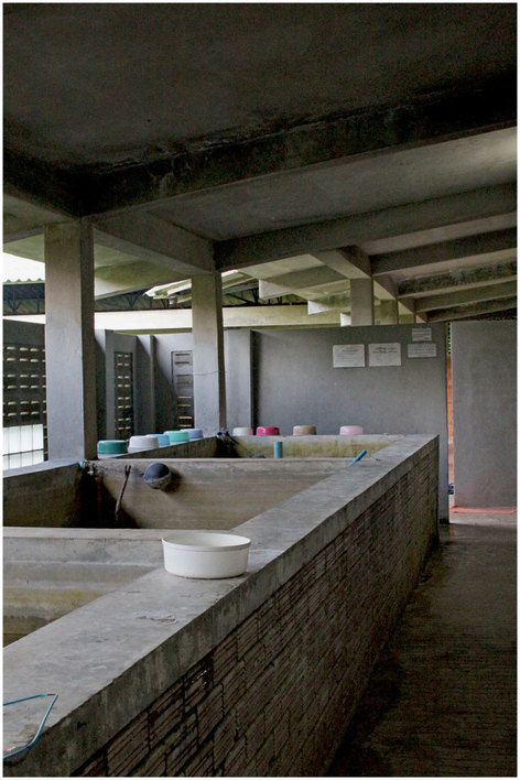 Silent retreat washing area